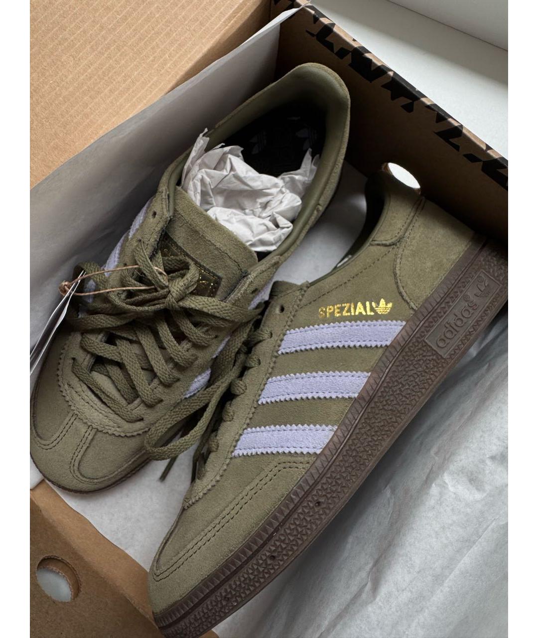 ADIDAS Хаки замшевые кроссовки, фото 3