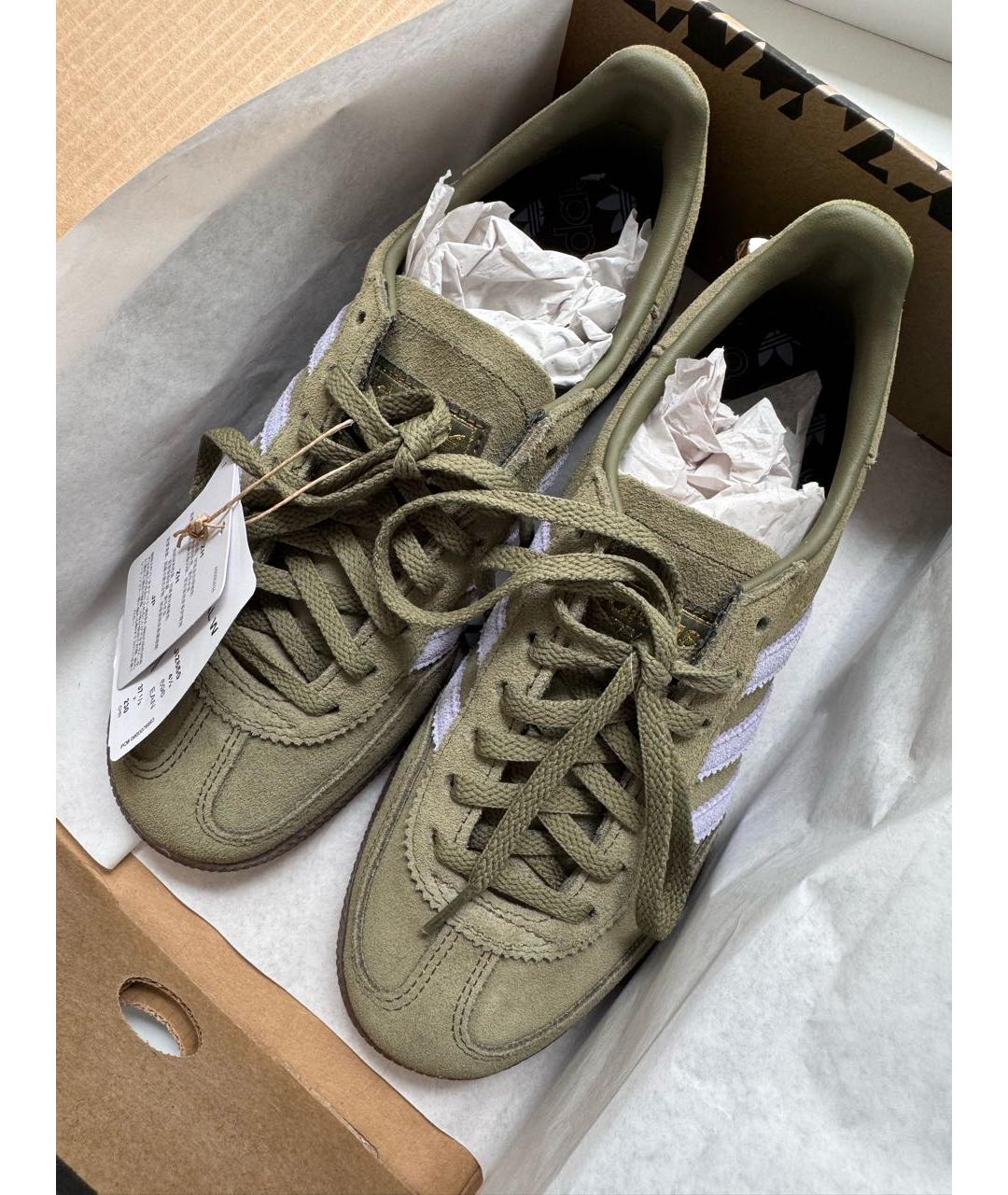 ADIDAS Хаки замшевые кроссовки, фото 2