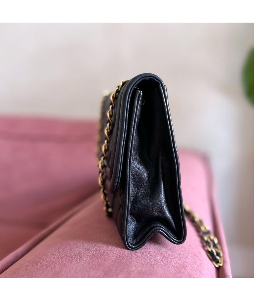 CHANEL Черная кожаная сумка через плечо, фото 6