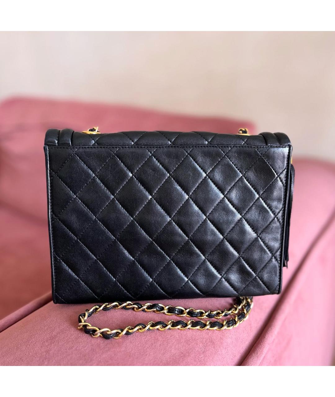 CHANEL Черная кожаная сумка через плечо, фото 4
