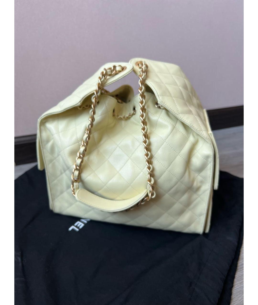 CHANEL Желтая кожаная сумка через плечо, фото 3