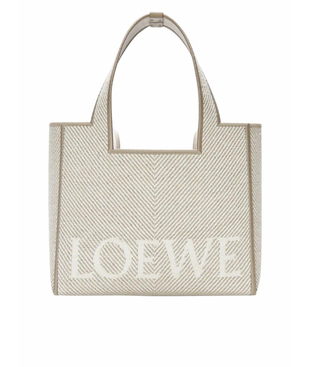 LOEWE Хаки твиловая сумка с короткими ручками, фото 1