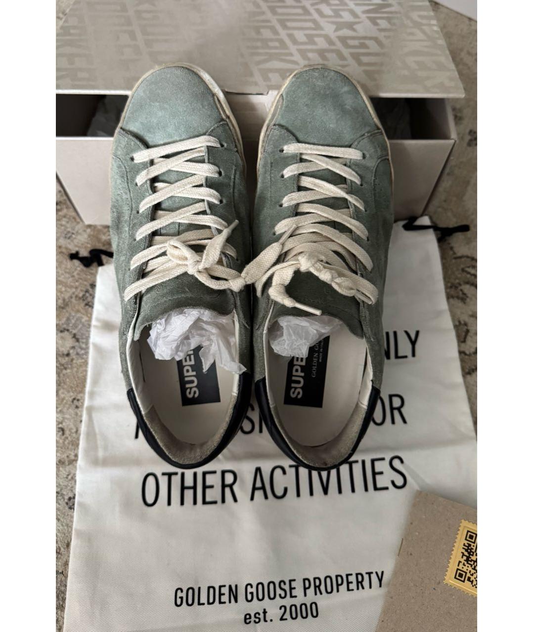 GOLDEN GOOSE DELUXE BRAND Зеленые замшевые кеды, фото 3