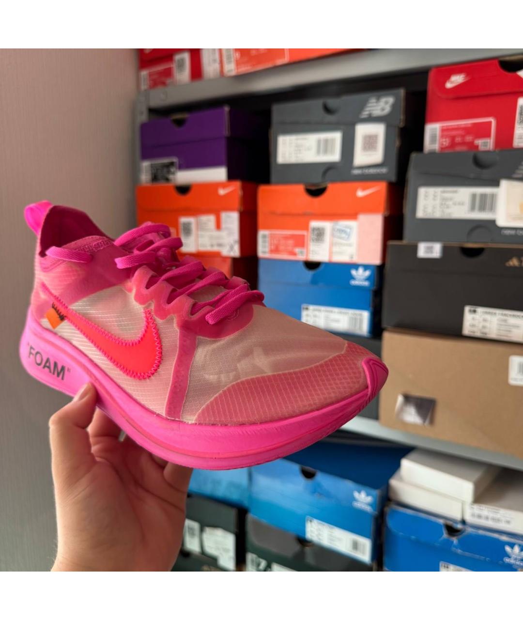 NIKE X OFF-WHITE Розовые низкие кроссовки / кеды, фото 6