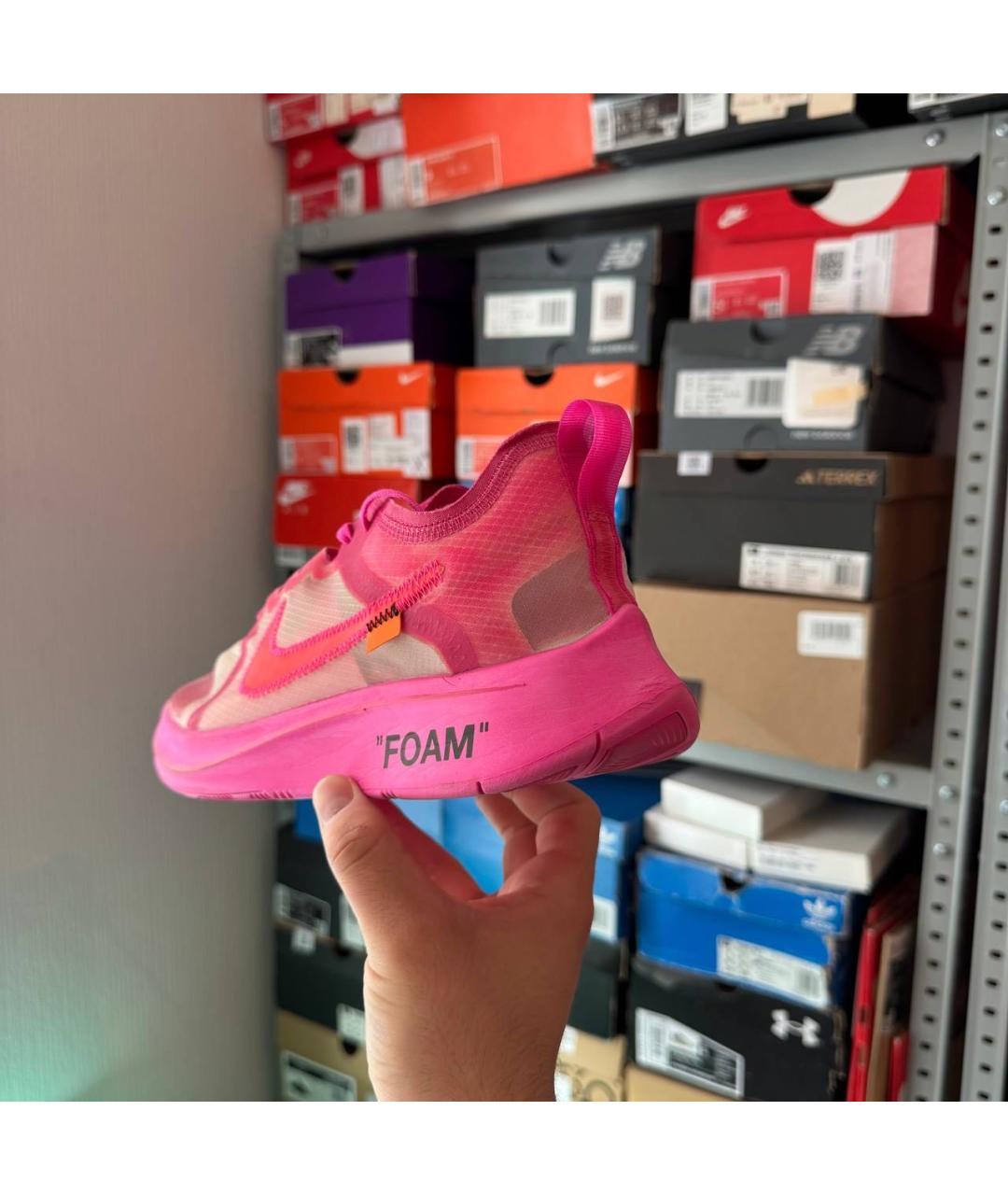 NIKE X OFF-WHITE Розовые низкие кроссовки / кеды, фото 3