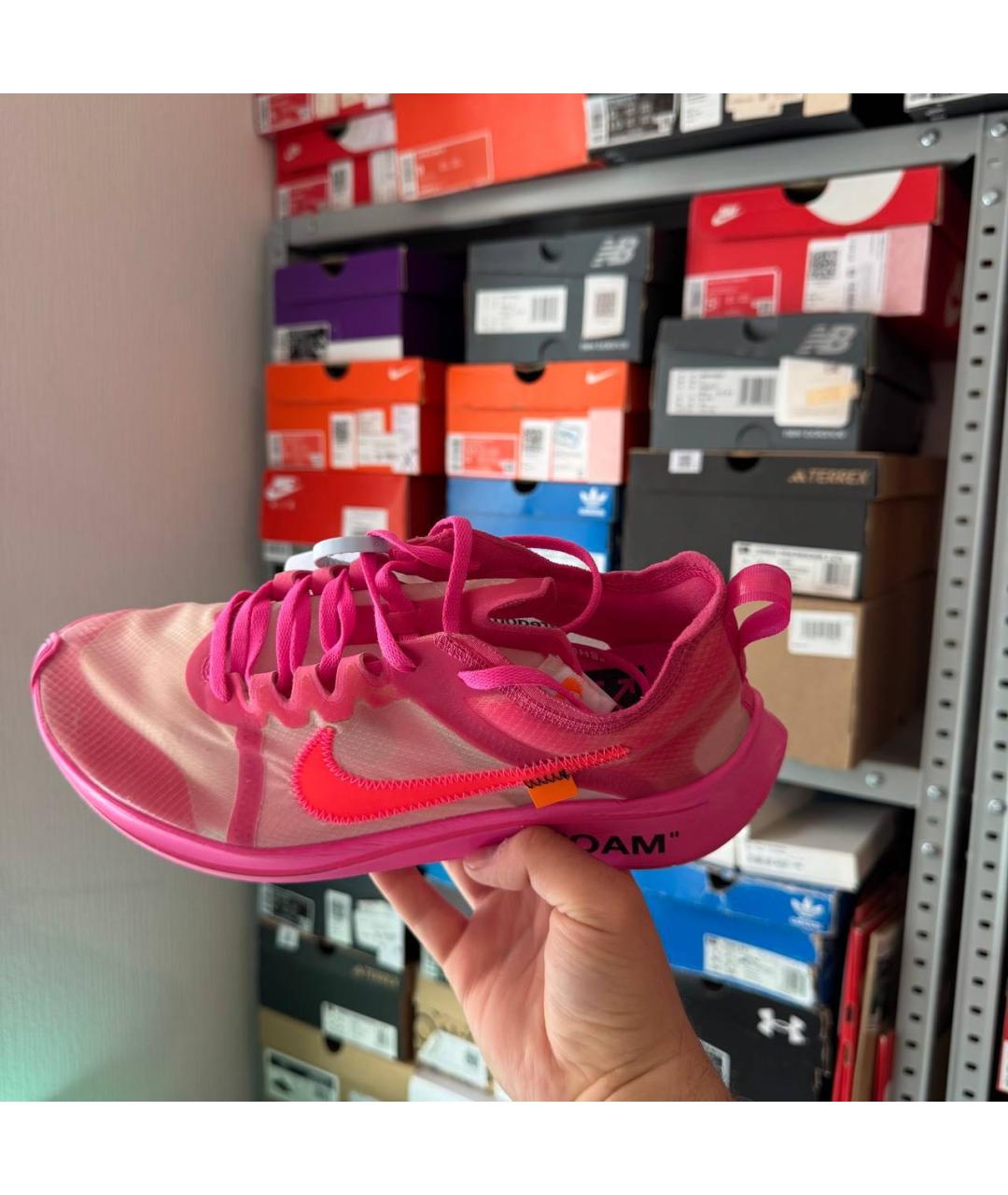 NIKE X OFF-WHITE Розовые низкие кроссовки / кеды, фото 4