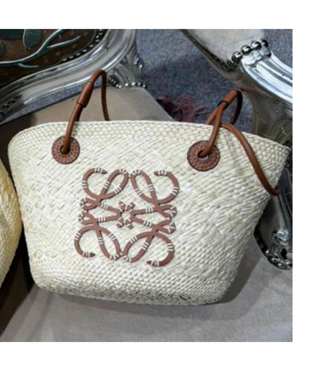 LOEWE Бежевая пляжная сумка, фото 3