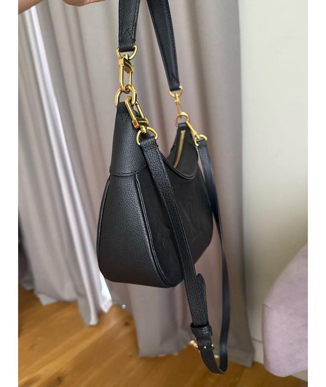 LOUIS VUITTON Черная кожаная сумка с короткими ручками, фото 2
