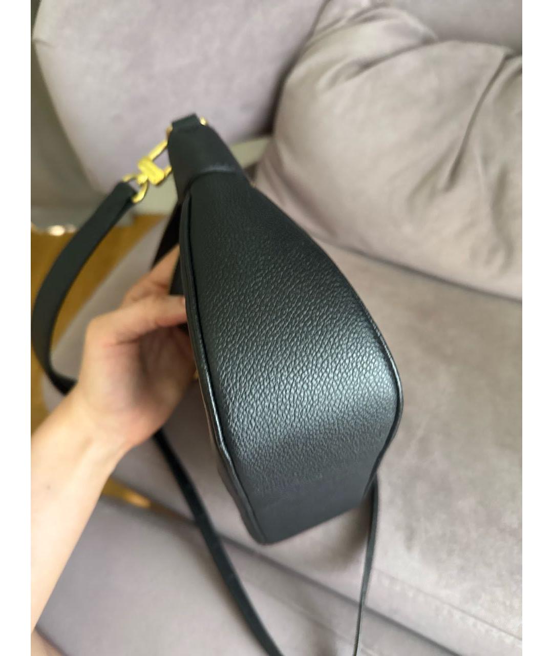 LOUIS VUITTON Черная кожаная сумка с короткими ручками, фото 6