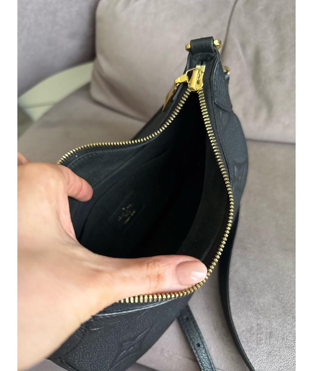 LOUIS VUITTON Черная кожаная сумка с короткими ручками, фото 4
