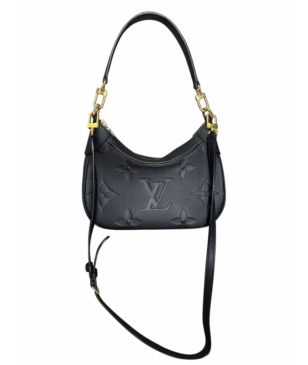 LOUIS VUITTON Черная кожаная сумка с короткими ручками, фото 1