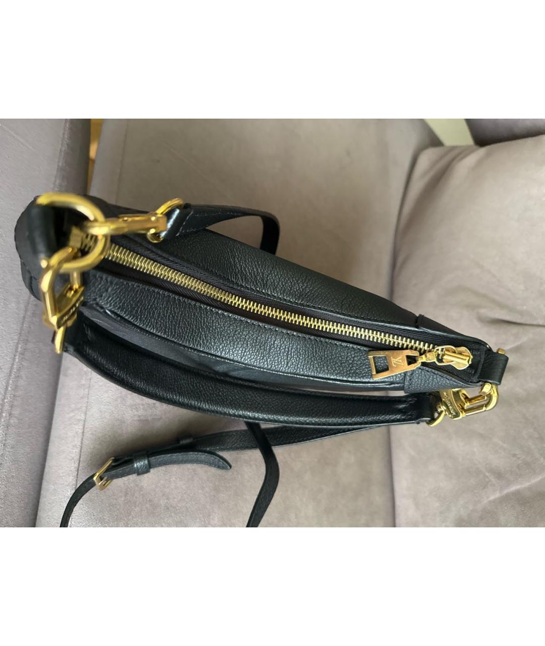 LOUIS VUITTON Черная кожаная сумка с короткими ручками, фото 3