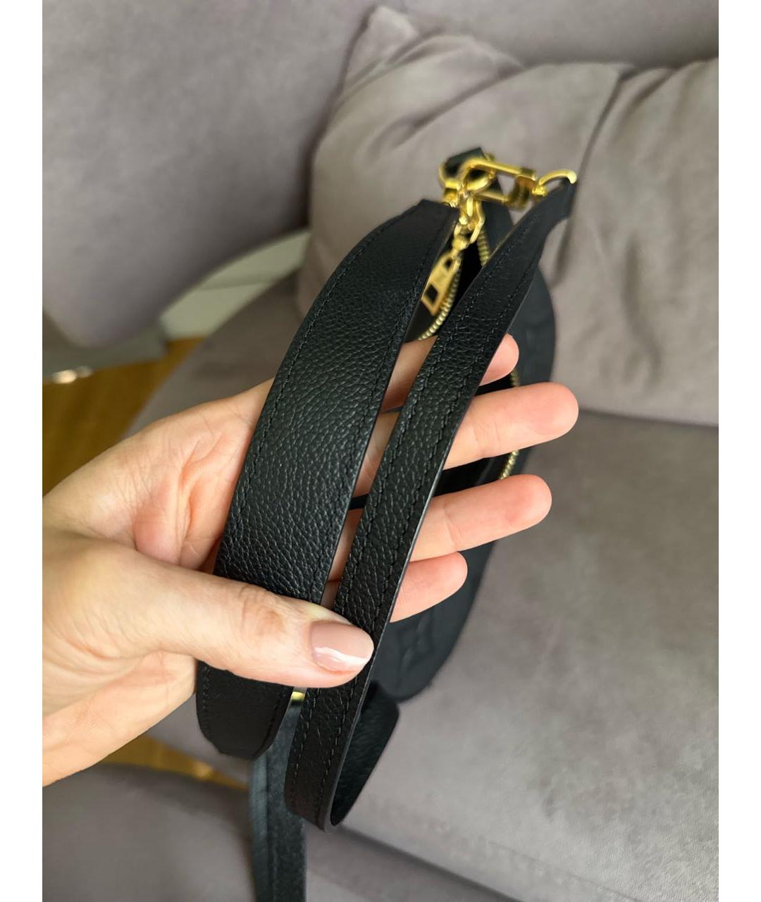 LOUIS VUITTON Черная кожаная сумка с короткими ручками, фото 7