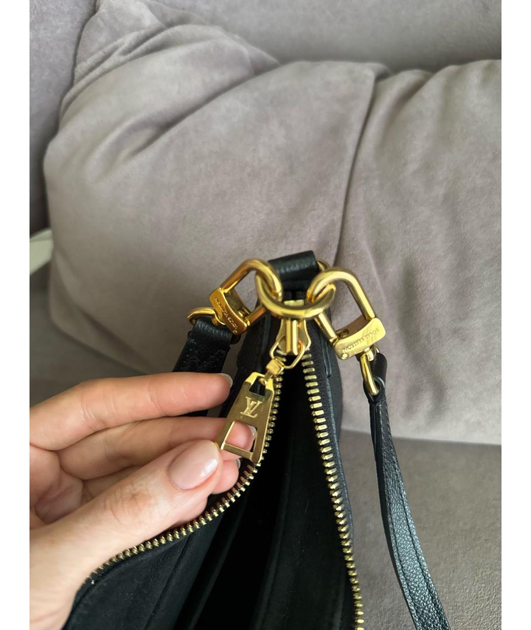 LOUIS VUITTON Черная кожаная сумка с короткими ручками, фото 5