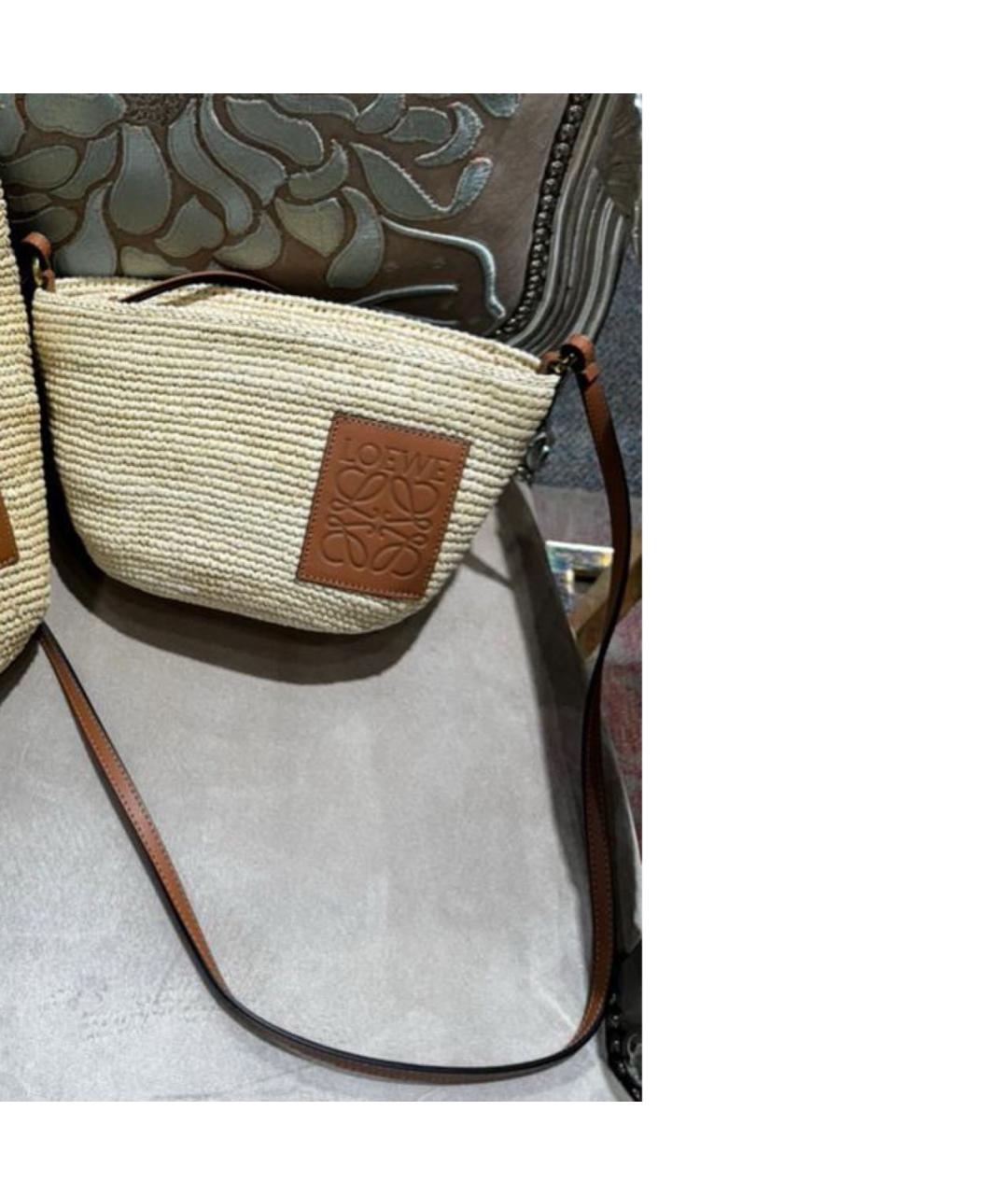 LOEWE Бежевая пелетеная сумка через плечо, фото 2