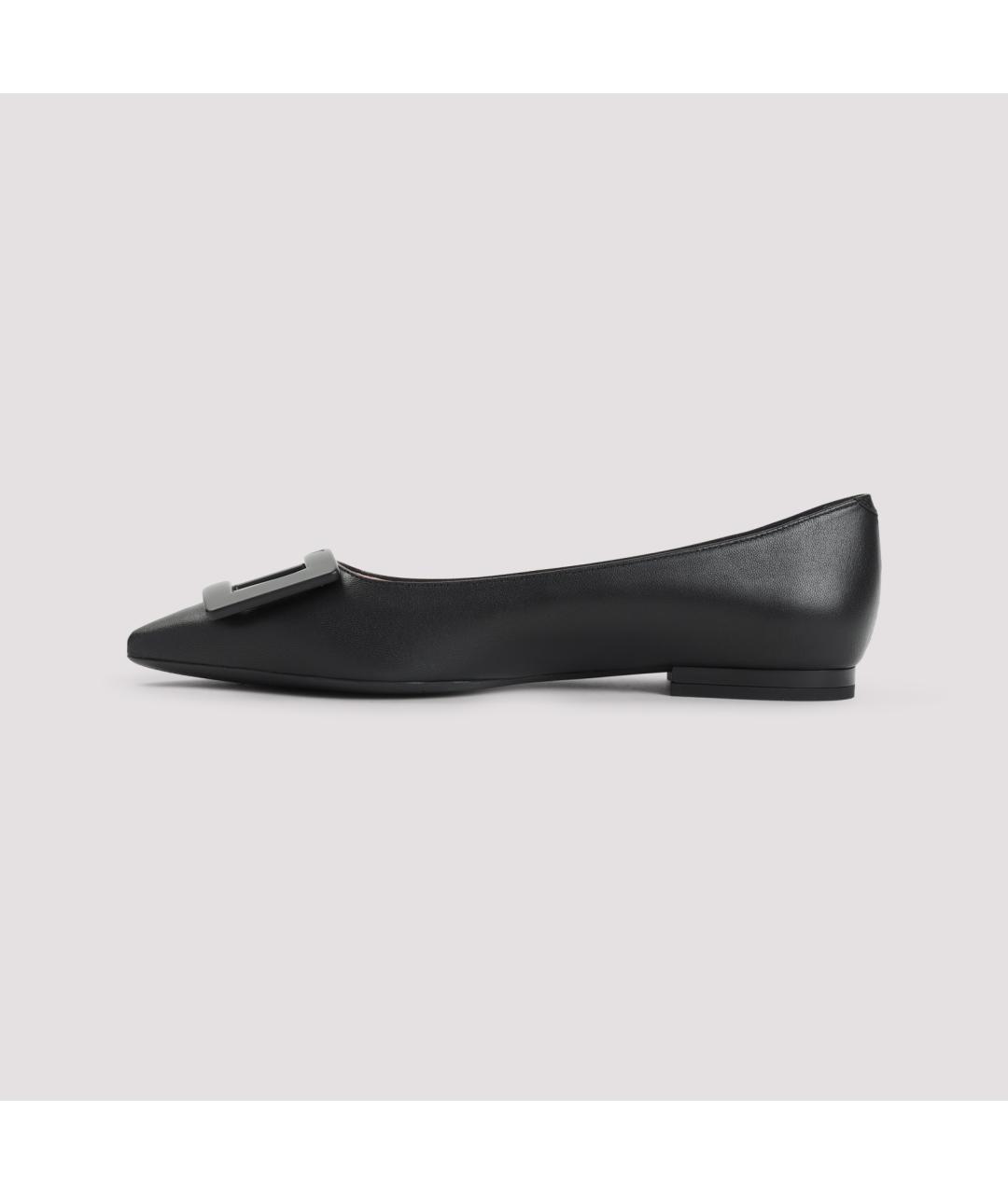 ROGER VIVIER Черные кожаные балетки, фото 2