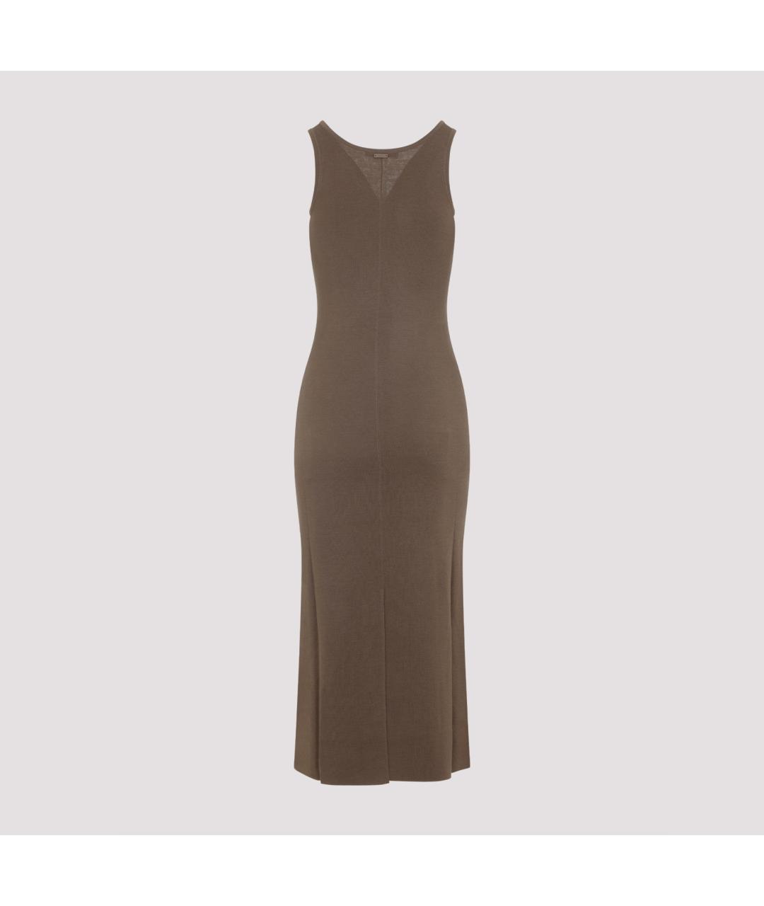 MAX MARA Коричневое шерстяное платье, фото 2