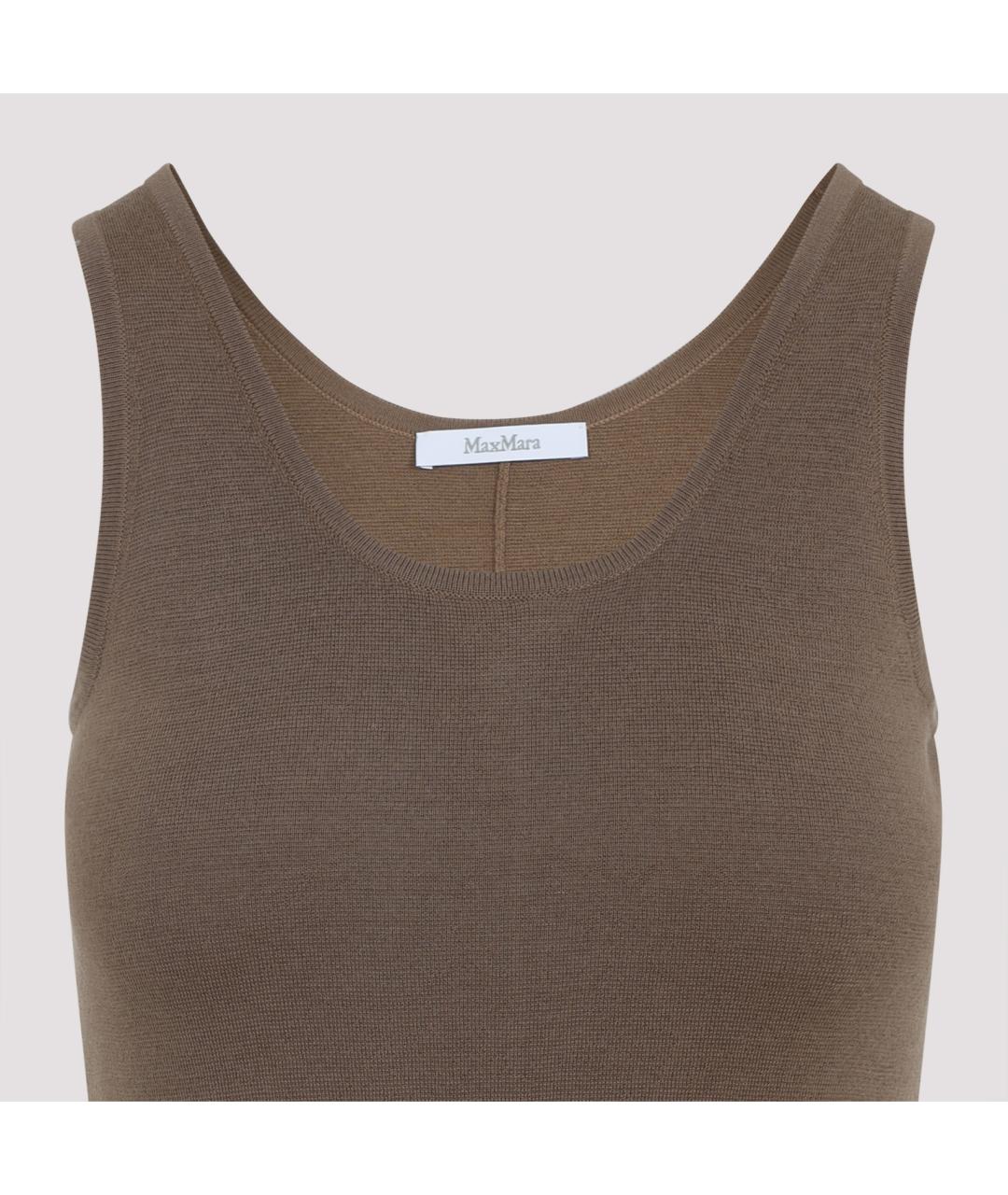 MAX MARA Коричневое шерстяное платье, фото 3