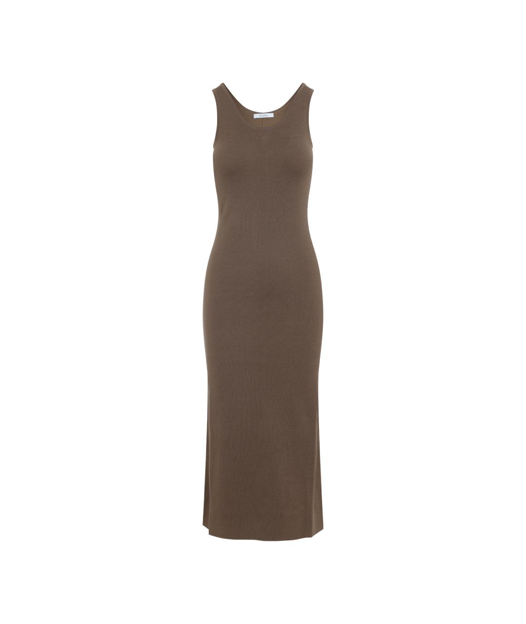 MAX MARA Коричневое шерстяное платье, фото 1