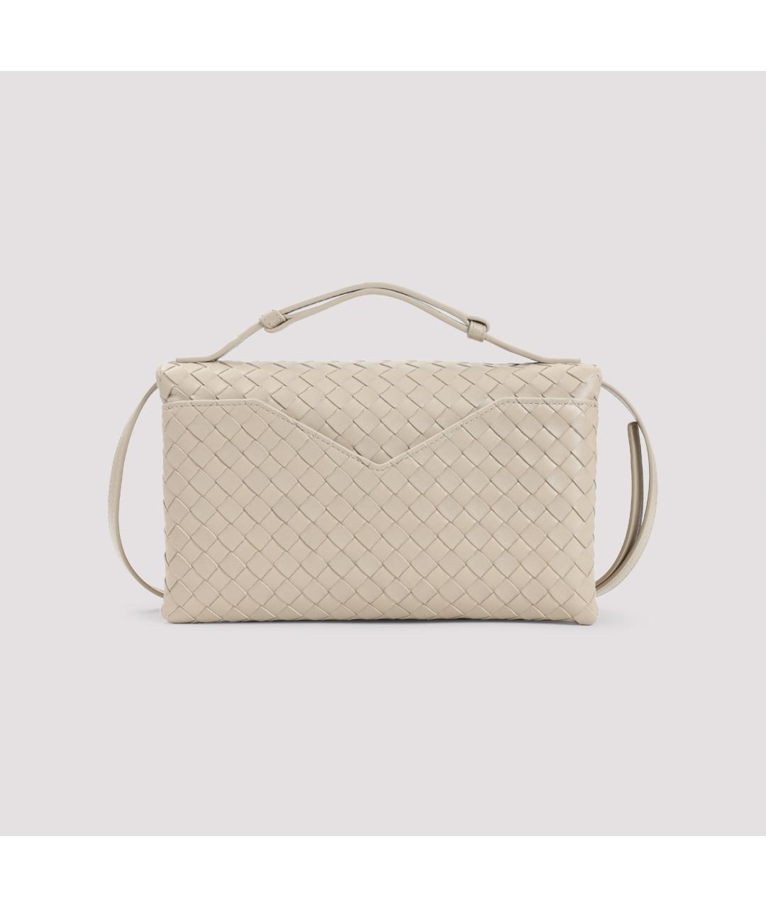 BOTTEGA VENETA Бежевая кожаная сумка через плечо, фото 2