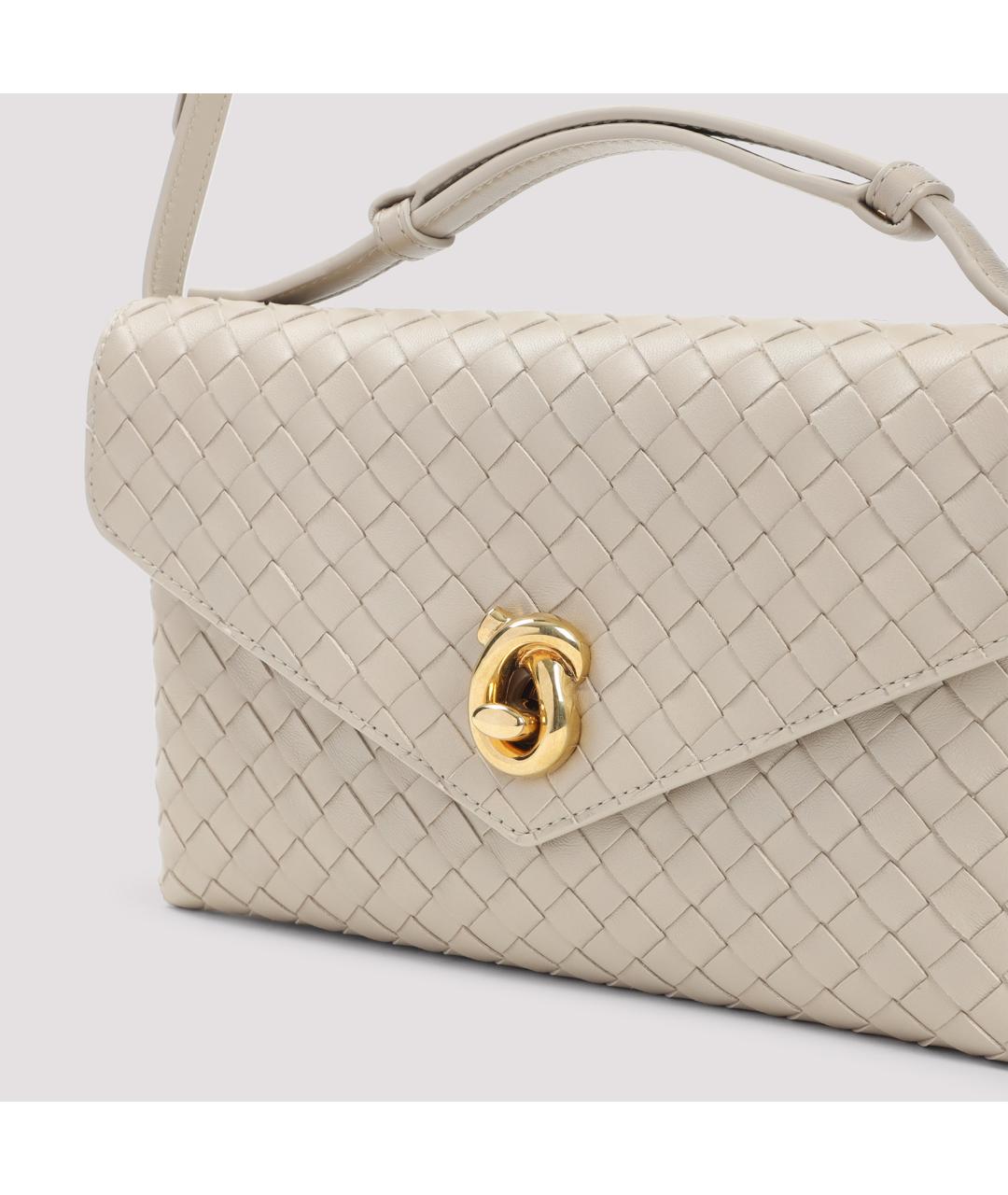 BOTTEGA VENETA Бежевая кожаная сумка через плечо, фото 3
