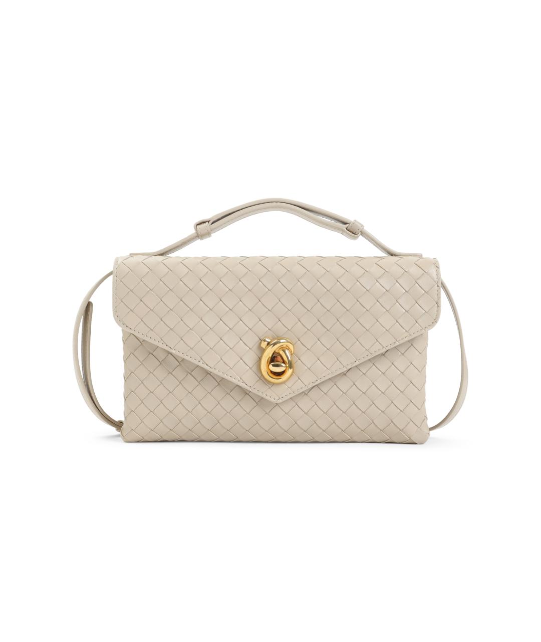BOTTEGA VENETA Бежевая кожаная сумка через плечо, фото 1