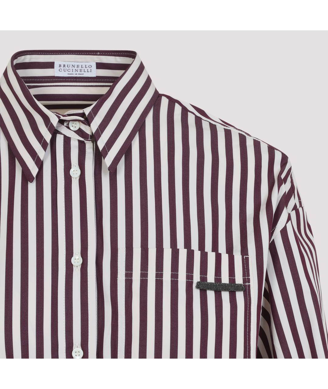 BRUNELLO CUCINELLI Бордовая хлопковая рубашка, фото 3