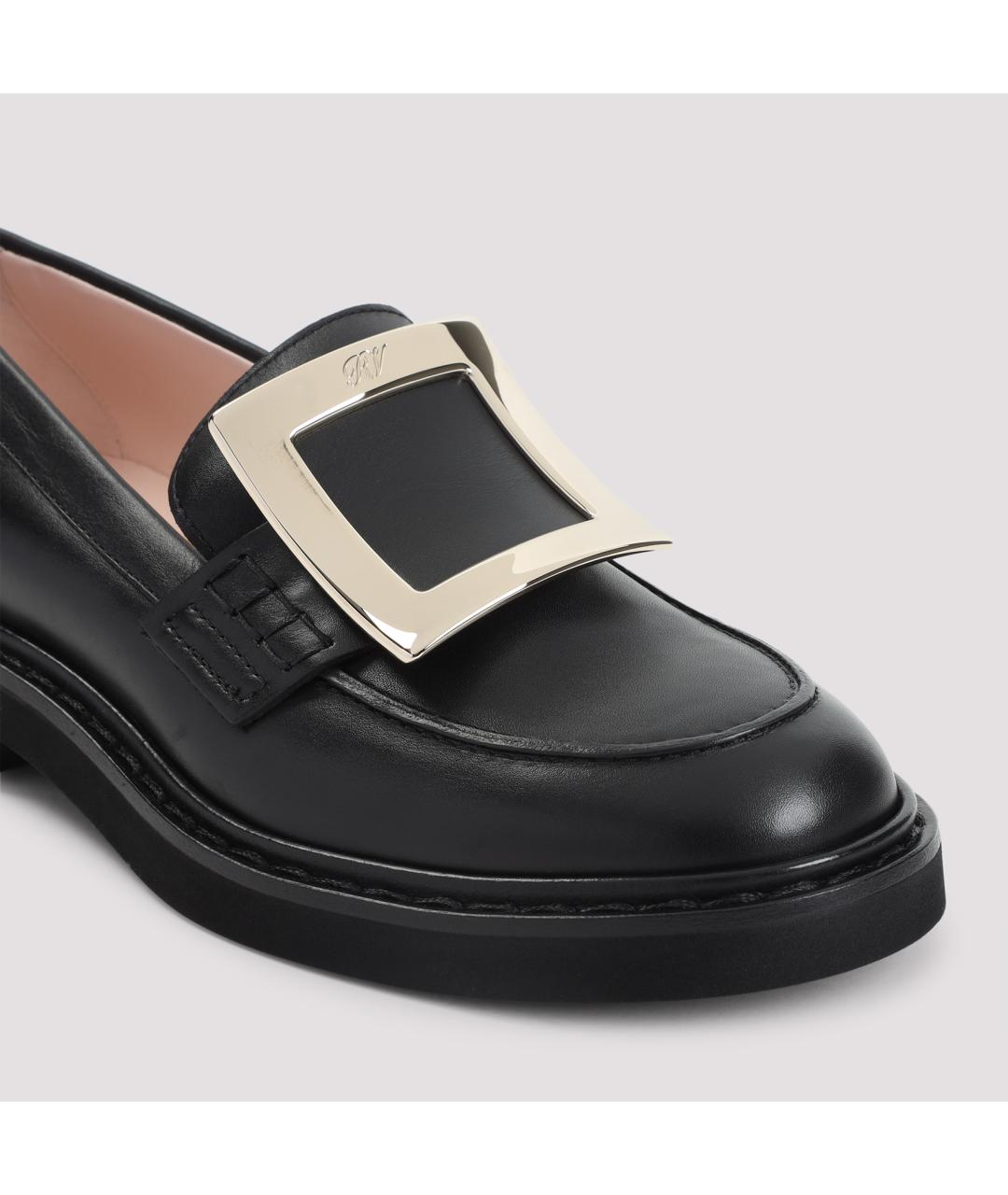ROGER VIVIER Черные кожаные лоферы, фото 4
