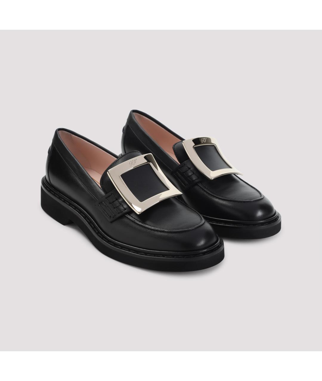 ROGER VIVIER Черные кожаные лоферы, фото 3