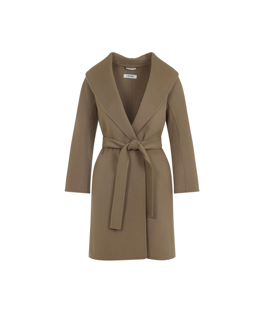'S MAX MARA Коричневое шерстяное пальто, фото 1