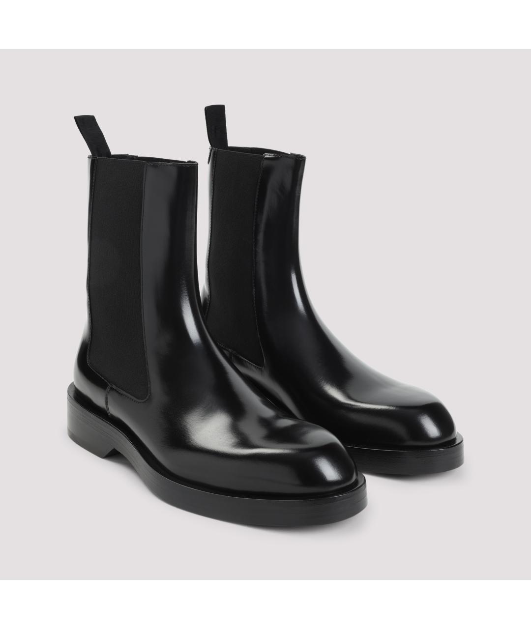JIL SANDER Черные кожаные высокие ботинки, фото 3