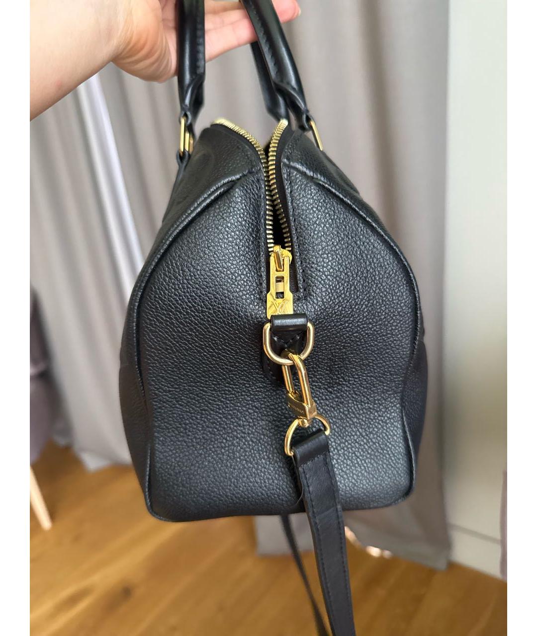 LOUIS VUITTON Черная кожаная сумка с короткими ручками, фото 3