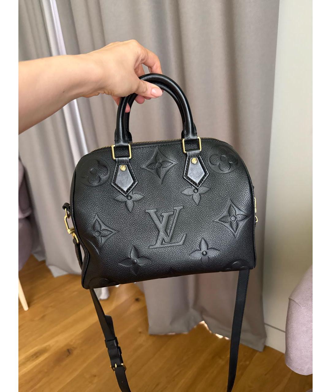 LOUIS VUITTON Черная кожаная сумка с короткими ручками, фото 9