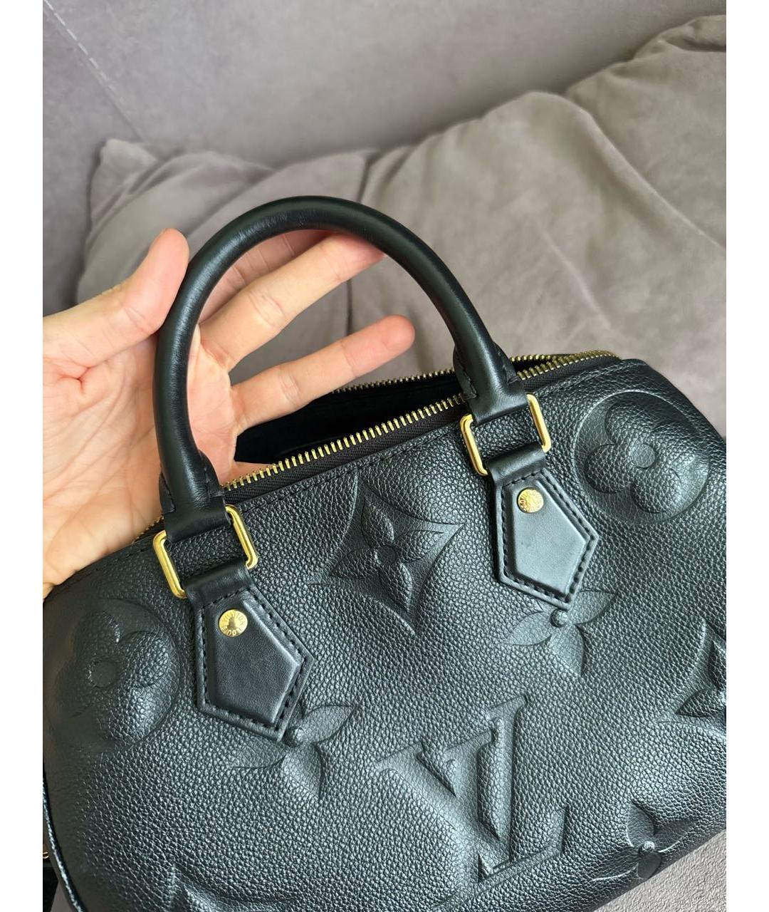 LOUIS VUITTON Черная кожаная сумка с короткими ручками, фото 4