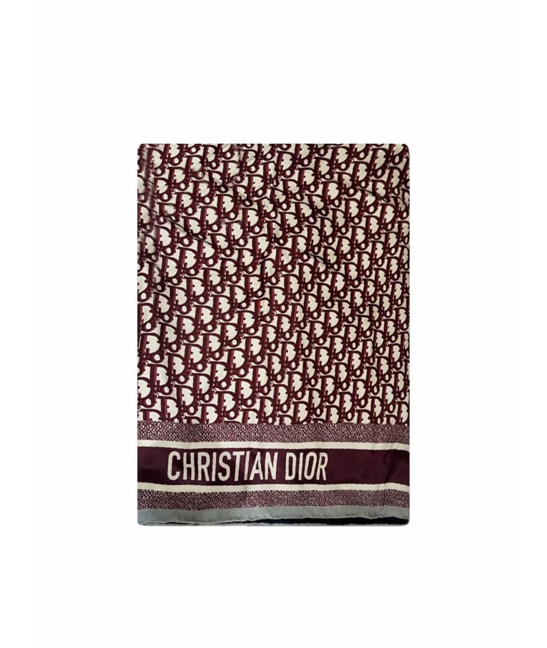 CHRISTIAN DIOR Бордовый платок, фото 1
