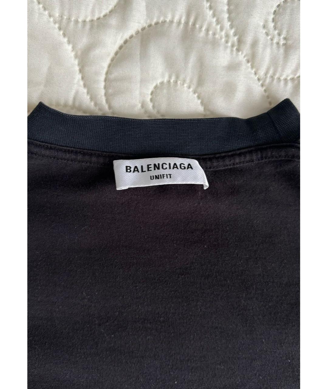 BALENCIAGA Антрацитовая полиэстеровая футболка, фото 3