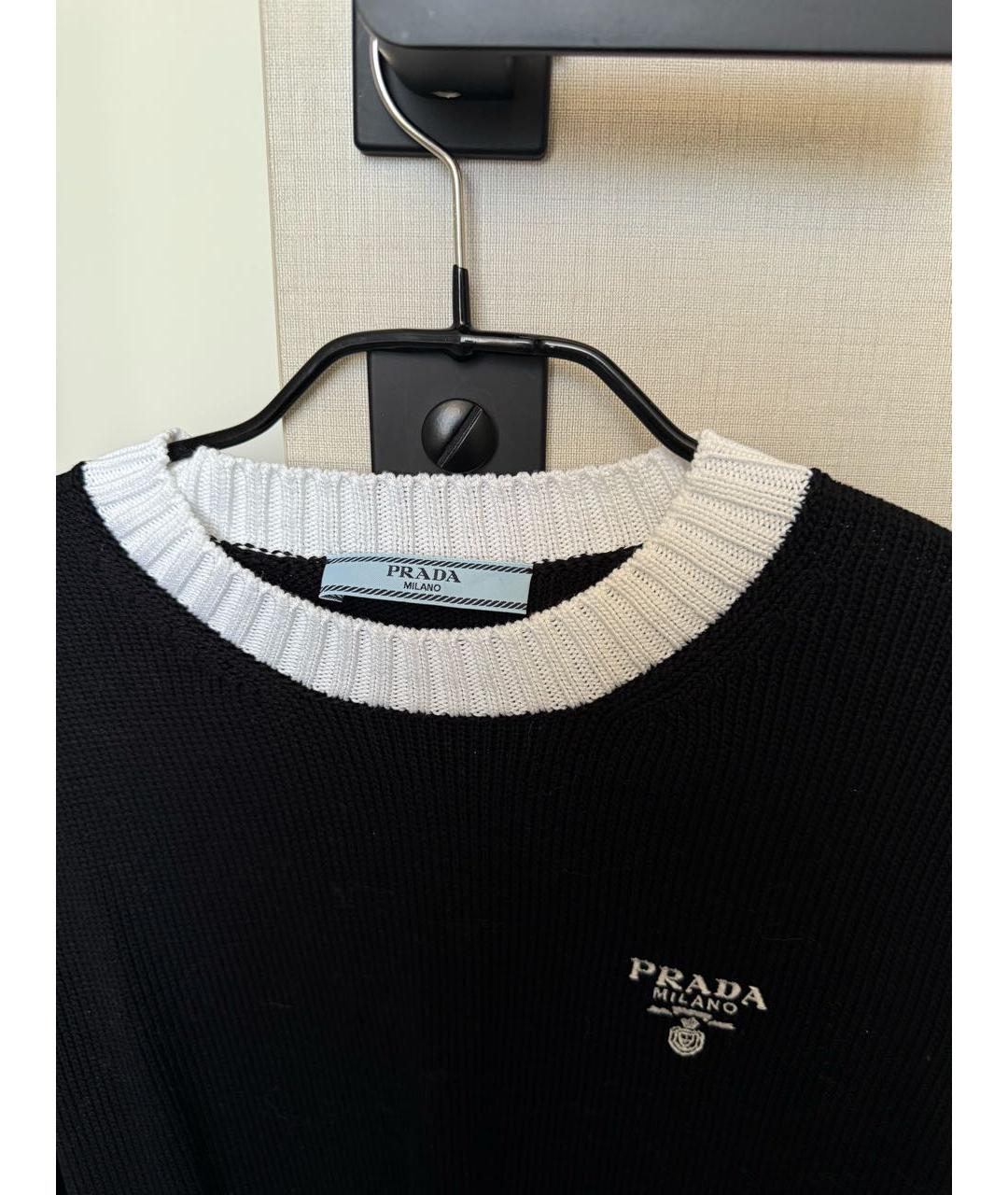 PRADA Черная хлопковая футболка, фото 3