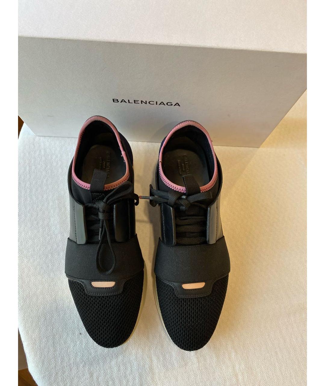 BALENCIAGA Темно-синие кожаные кроссовки, фото 3