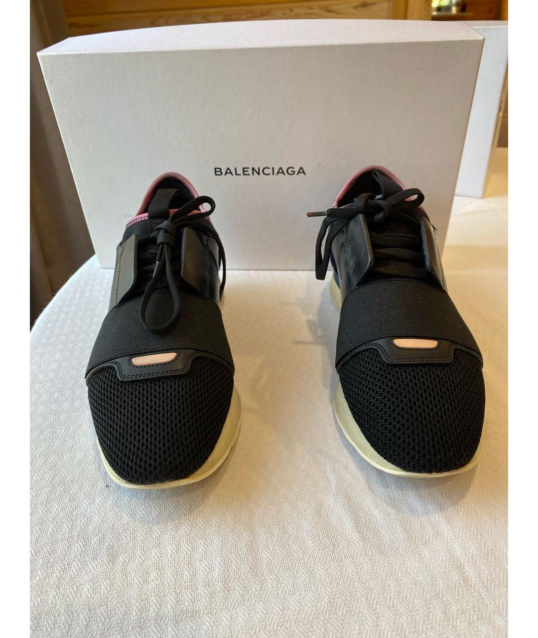 BALENCIAGA Темно-синие кожаные кроссовки, фото 2