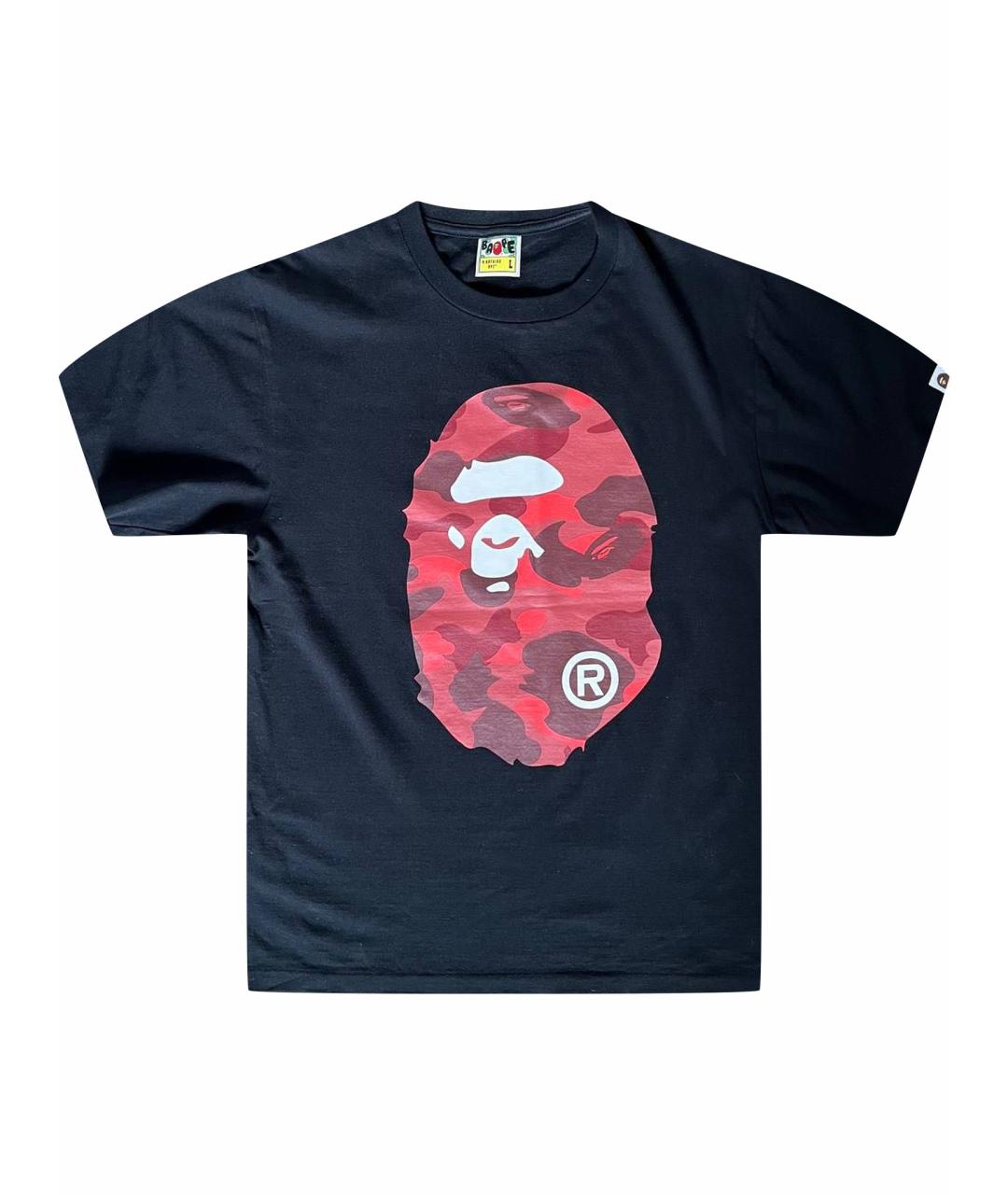 A BATHING APE Черная хлопковая футболка, фото 1