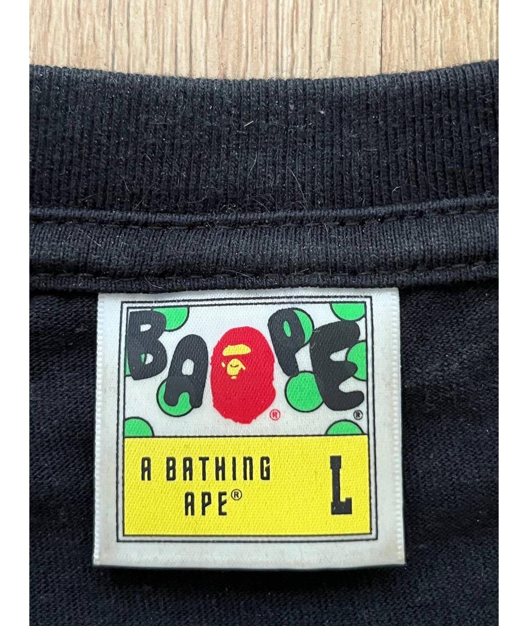 A BATHING APE Черная хлопковая футболка, фото 5