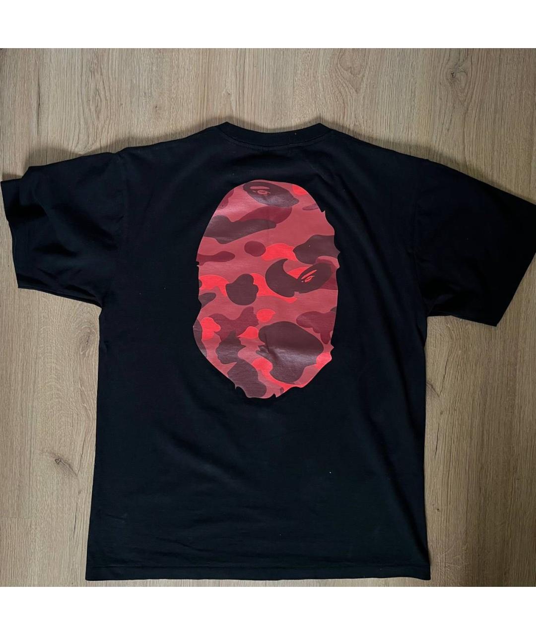 A BATHING APE Черная хлопковая футболка, фото 2