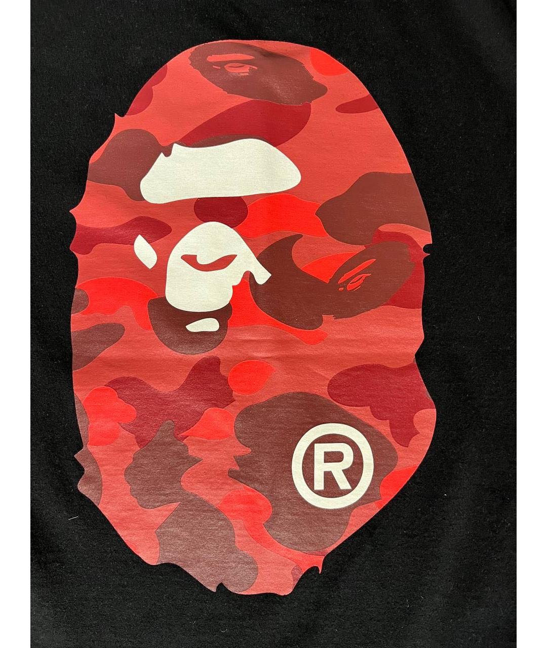 A BATHING APE Черная хлопковая футболка, фото 3