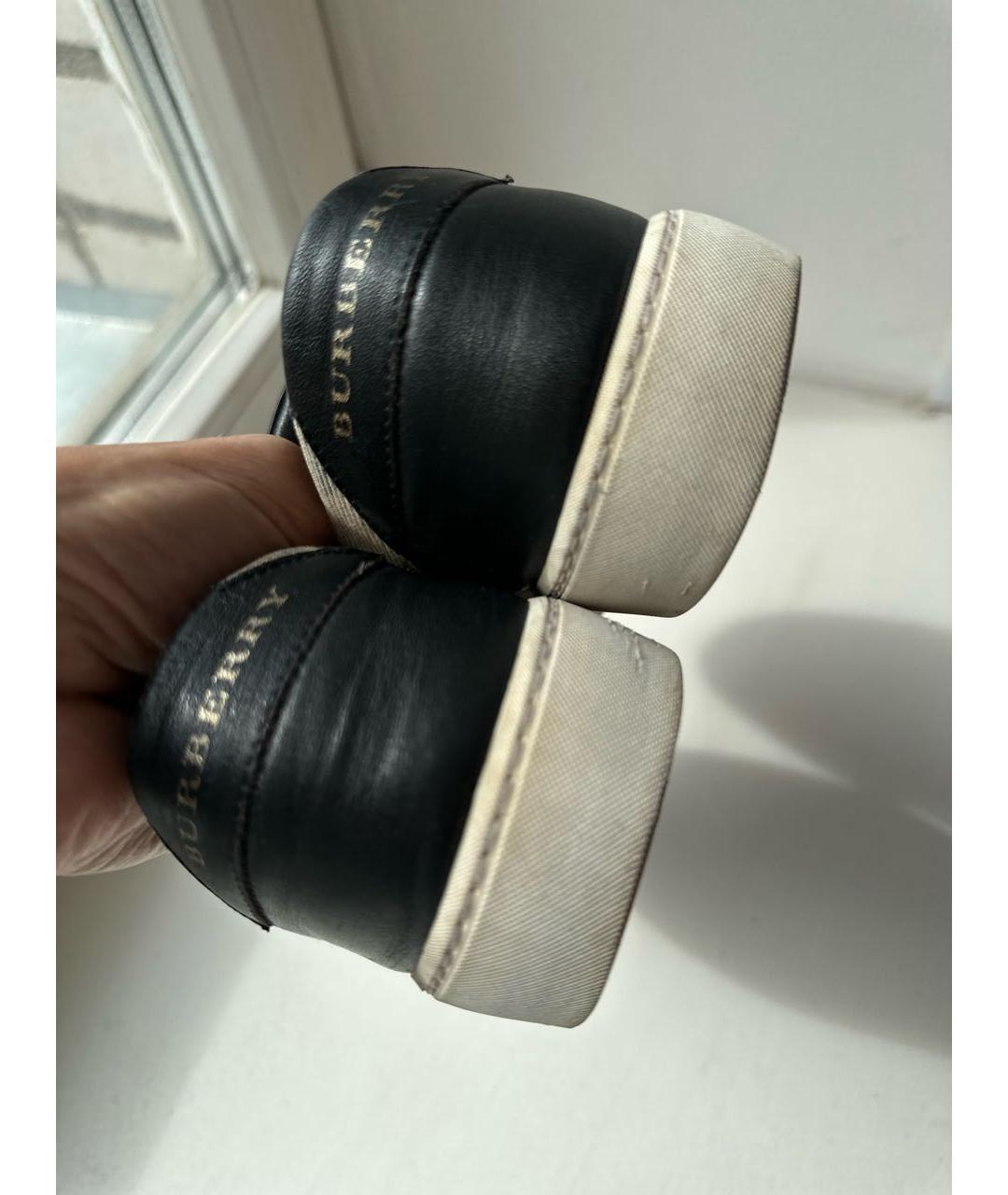 BURBERRY Черные кожаные кеды, фото 8