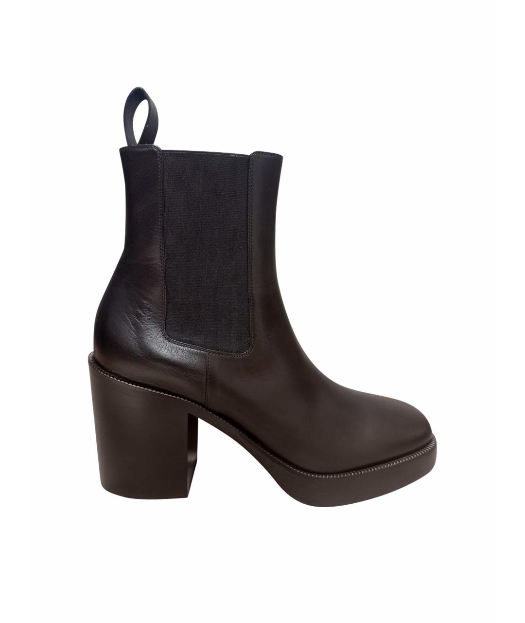 BALENCIAGA Черные кожаные ботильоны, фото 1