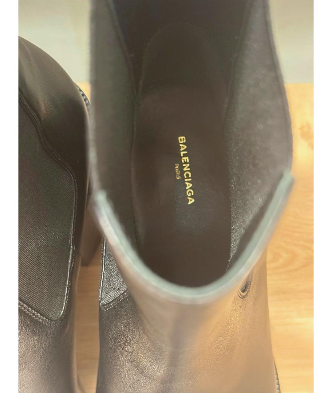 BALENCIAGA Черные кожаные ботильоны, фото 5