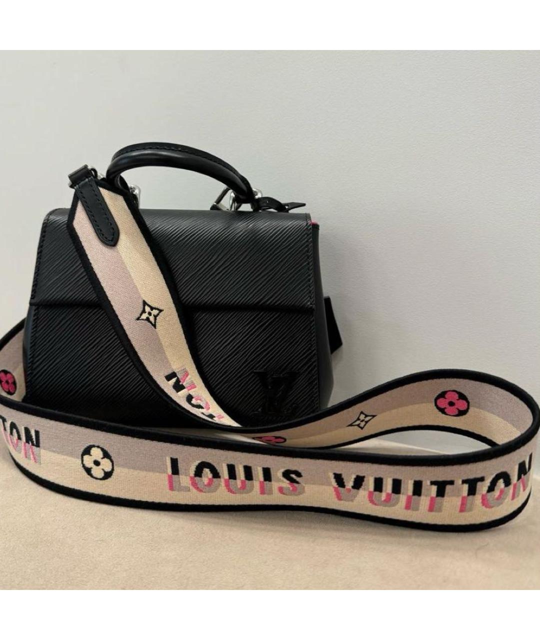 LOUIS VUITTON Черная кожаная сумка с короткими ручками, фото 5