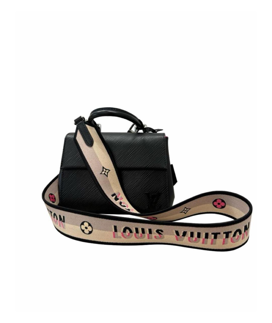 LOUIS VUITTON Черная кожаная сумка с короткими ручками, фото 6