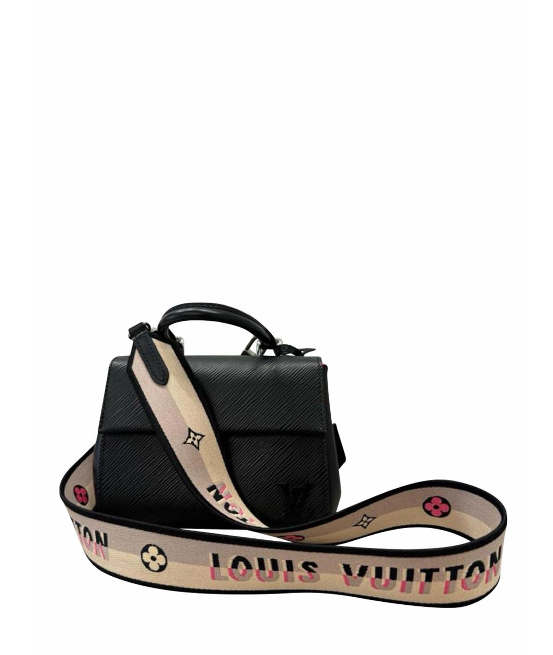 LOUIS VUITTON Черная кожаная сумка с короткими ручками, фото 1