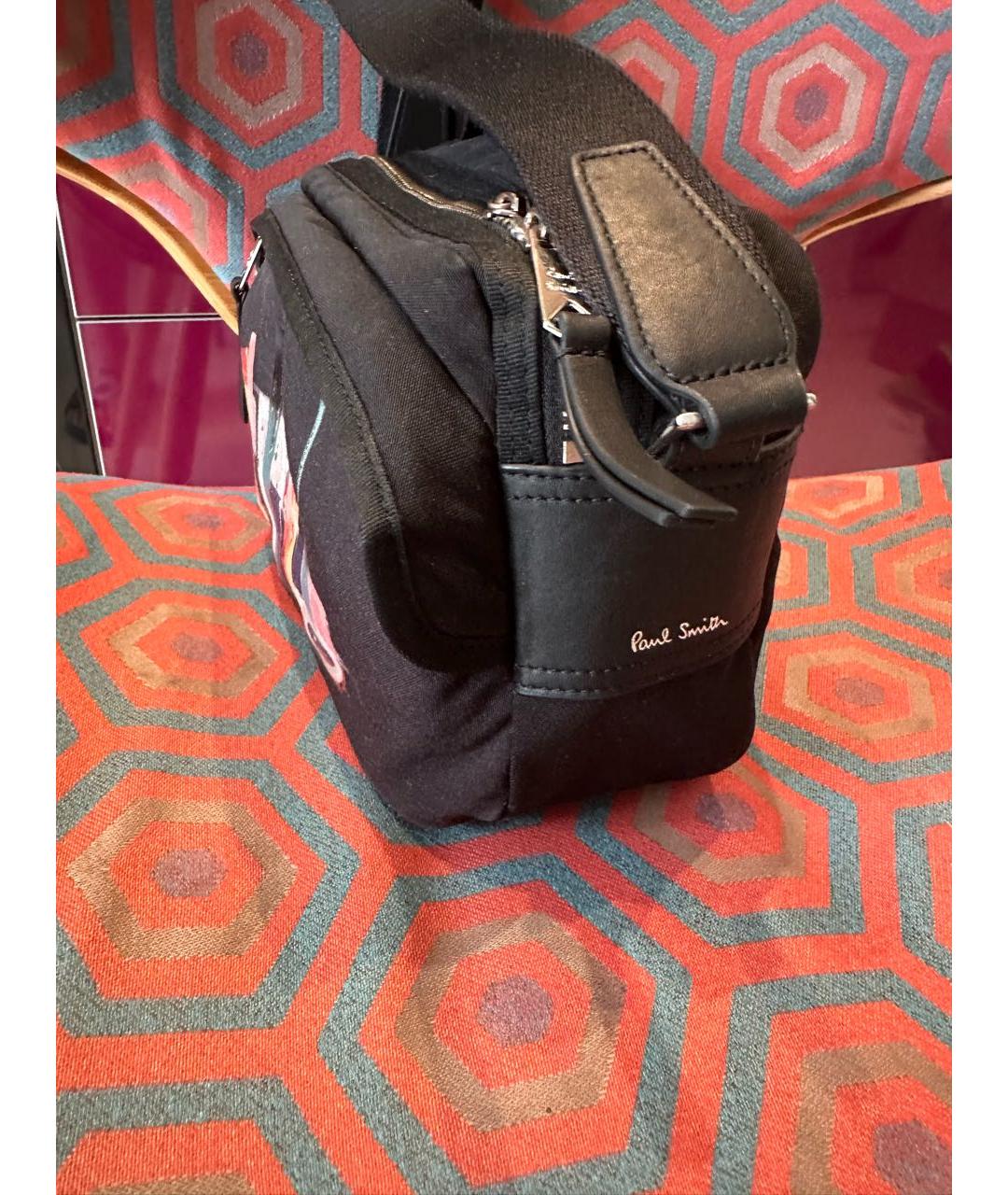 PAUL SMITH Черная тканевая сумка на плечо, фото 8